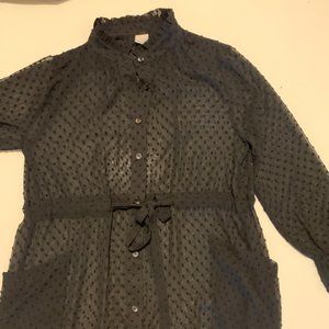 NWOT - Malia Mills Carol Robe in Black flocked Chiffon